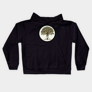 Ancient Guardian - Samurai Under the Wisdom Tree Design Kids Hoodie